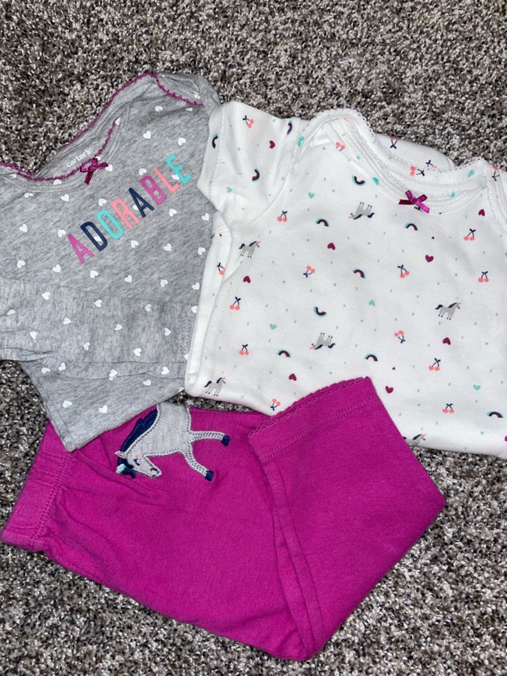 Carter's Baby Girl Unicorn Onesie / Pants Set